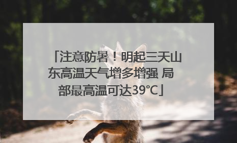 注意防暑！明起三天山东高温天气增多增强 局部最高温可达39℃