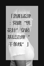 洛阳孟津：党建“绣花针”穿起基层治理“千条线”