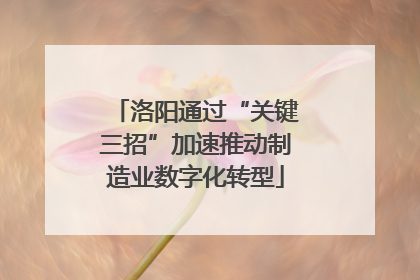 洛阳通过“关键三招”加速推动制造业数字化转型