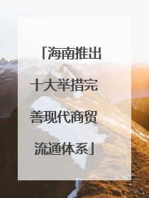 海南推出十大举措完善现代商贸流通体系