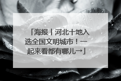 海报丨河北十地入选全国文明城市！一起来看都有哪儿→