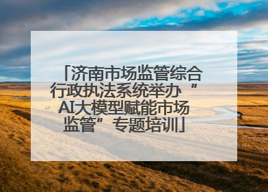济南市场监管综合行政执法系统举办“AI大模型赋能市场监管”专题培训