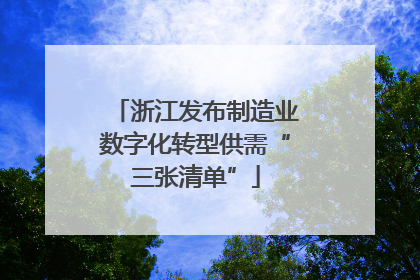 浙江发布制造业数字化转型供需“三张清单”
