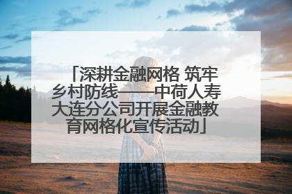 深耕金融网格 筑牢乡村防线——中荷人寿大连分公司开展金融教育网格化宣传活动