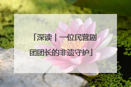 深读｜一位民营剧团团长的非遗守护
