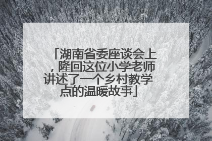湖南省委座谈会上，隆回这位小学老师讲述了一个乡村教学点的温暖故事