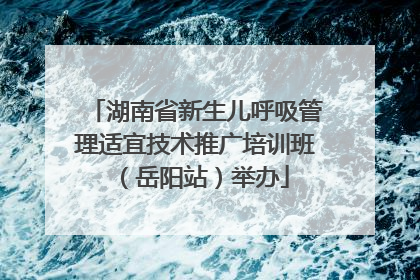 湖南省新生儿呼吸管理适宜技术推广培训班（岳阳站）举办