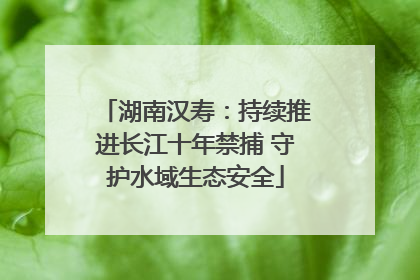 湖南汉寿：持续推进长江十年禁捕 守护水域生态安全