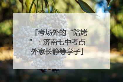 考场外的“陪烤”：济南七中考点外家长静等学子