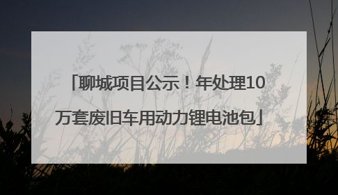 聊城项目公示！年处理10万套废旧车用动力锂电池包