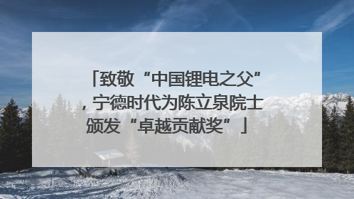 致敬“中国锂电之父”，宁德时代为陈立泉院士颁发“卓越贡献奖”