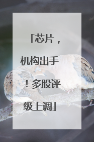 芯片，机构出手！多股评级上调