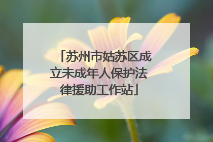 苏州市姑苏区成立未成年人保护法律援助工作站