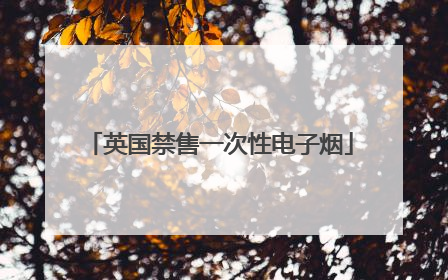 英国禁售一次性电子烟