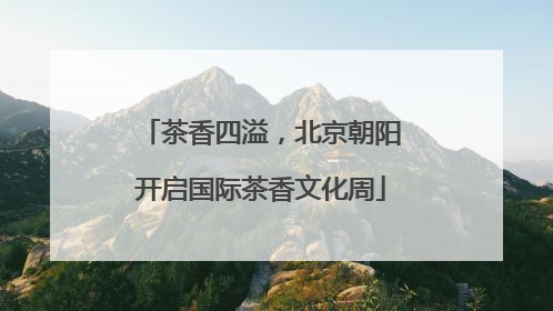 茶香四溢，北京朝阳开启国际茶香文化周