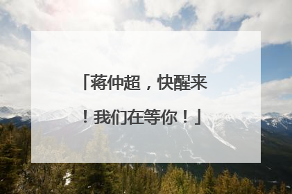 蒋仲超，快醒来！我们在等你！
