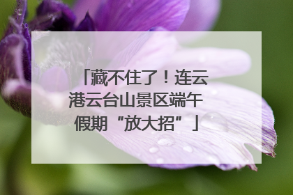 藏不住了！连云港云台山景区端午假期“放大招”