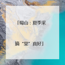蜀山：夏季采摘“果”真好