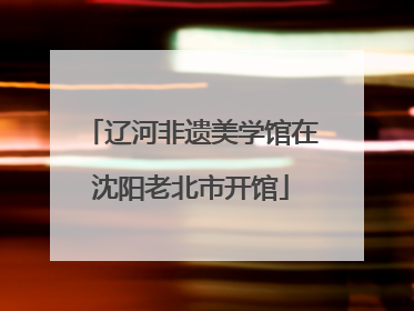 辽河非遗美学馆在沈阳老北市开馆