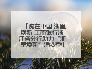 购在中国 浙里焕新 工商银行浙江省分行助力“浙里焕新”消费季