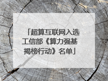 超算互联网入选工信部《算力强基揭榜行动》名单