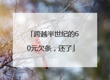 跨越半世纪的60元欠条，还了