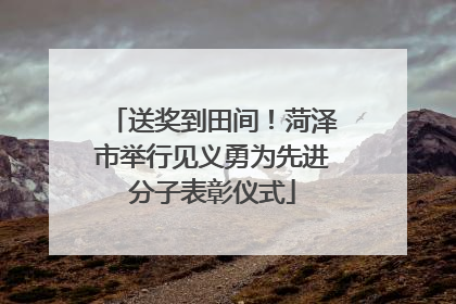 送奖到田间！菏泽市举行见义勇为先进分子表彰仪式