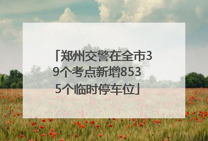 郑州交警在全市39个考点新增8535个临时停车位