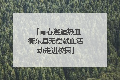 青春邂逅热血 衡东县无偿献血活动走进校园