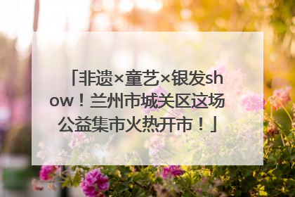 非遗×童艺×银发show！兰州市城关区这场公益集市火热开市！