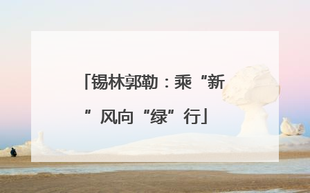 锡林郭勒：乘“新”风向“绿”行