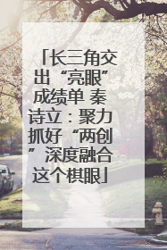 长三角交出“亮眼”成绩单 秦诗立：聚力抓好“两创”深度融合这个棋眼
