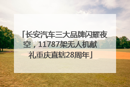长安汽车三大品牌闪耀夜空，11787架无人机献礼重庆直辖28周年