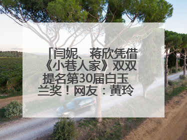 闫妮、蒋欣凭借《小巷人家》双双提名第30届白玉兰奖！网友：黄玲宋莹又相遇了