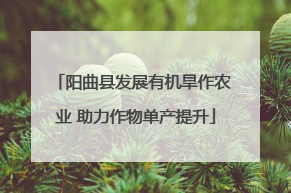 阳曲县发展有机旱作农业 助力作物单产提升