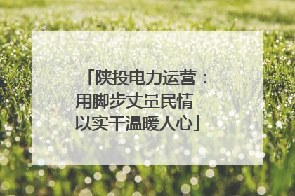 陕投电力运营：用脚步丈量民情 以实干温暖人心