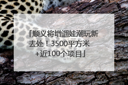 顺义将增遛娃潮玩新去处！3500平方米+近100个项目