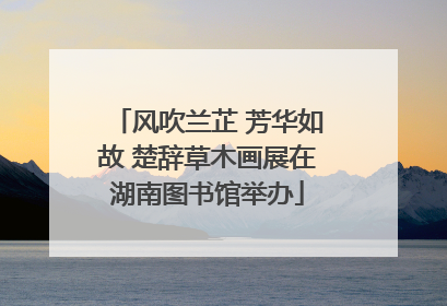 风吹兰芷 芳华如故 楚辞草木画展在湖南图书馆举办