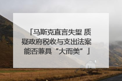 马斯克直言失望 质疑政府税收与支出法案能否兼具“大而美”