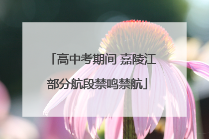 高中考期间 嘉陵江部分航段禁鸣禁航