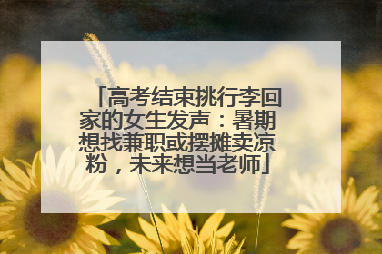 高考结束挑行李回家的女生发声：暑期想找兼职或摆摊卖凉粉，未来想当老师