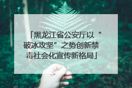 黑龙江省公安厅以“破冰攻坚”之势创新禁毒社会化宣传新格局