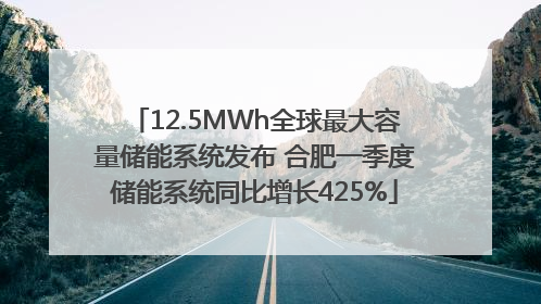 12.5MWh全球最大容量储能系统发布 合肥一季度储能系统同比增长425%