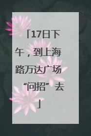 17日下午，到上海路万达广场“问招”去