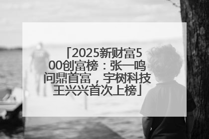 2025新财富500创富榜：张一鸣问鼎首富，宇树科技王兴兴首次上榜