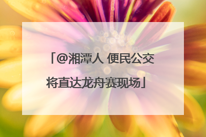 @湘潭人 便民公交将直达龙舟赛现场