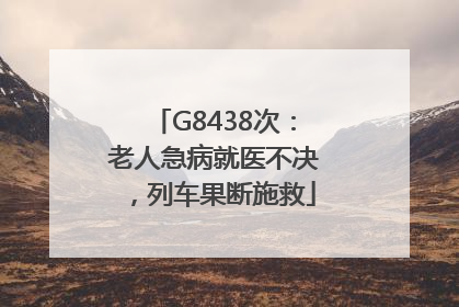 G8438次：老人急病就医不决，列车果断施救